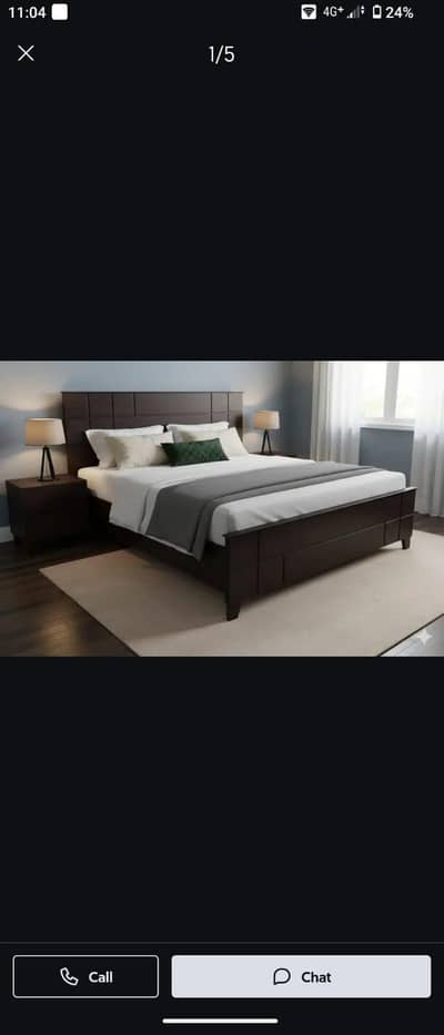 king bed kikar wood