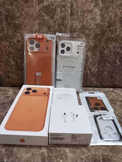 iphone 17 pro max + airpods 4 + dynamic adoptor + accessories