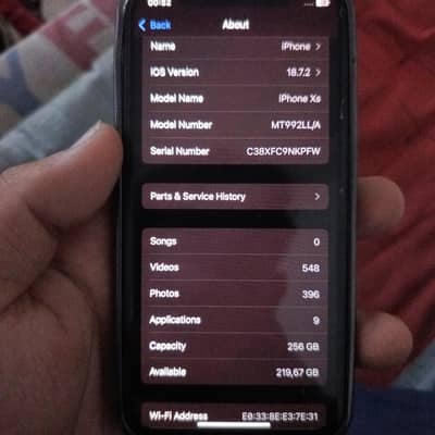iphone xs pta approve 256 memory