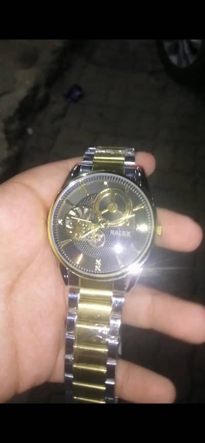Luxury Skeleton Style Watch Gold&Silver Chain