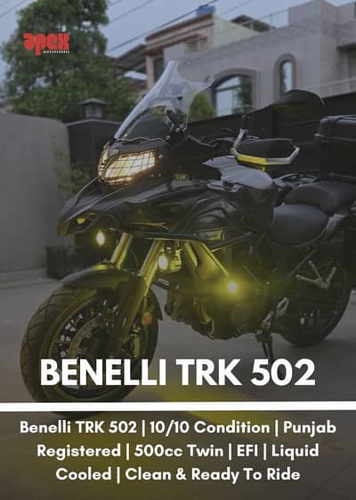Benelli TRK 502 | 10/10 Mint | 500cc Adventure Tourer Bike
