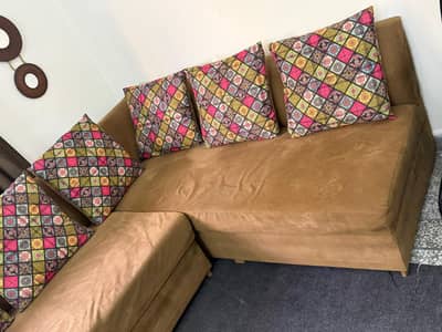 L Shape Sofa with 6 Cushions for sale