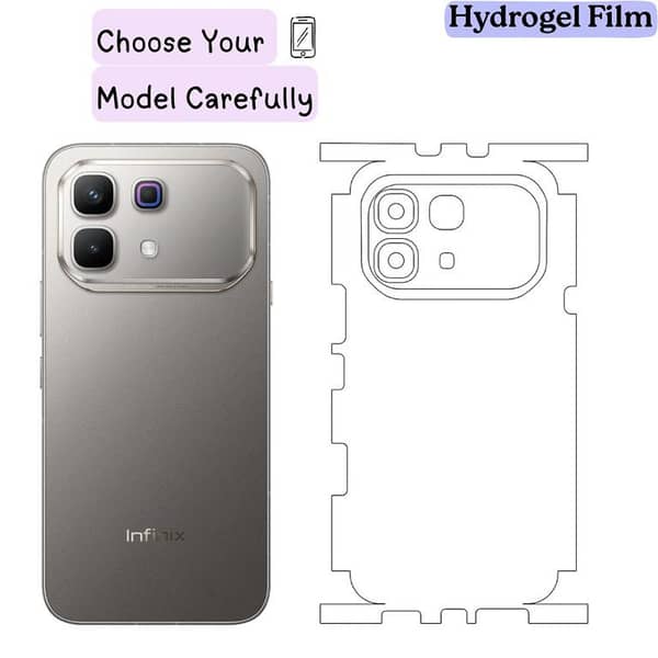 Infinix Note 60 Pro / Note 60 / Note 50 / Note 50 Pro / 50 Pro Plus / Note 50x Back Sheet Clear/Matte | Transparent & Anti-Fingerprint TPU Back Protector | Self-Healing Scratch Resistant | Ultra Thin Slim Fit | Case Friendly | Hydrogel Film Back Cover