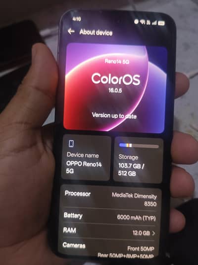 oppo Reno 14 5g  12gb ram  512gb rom