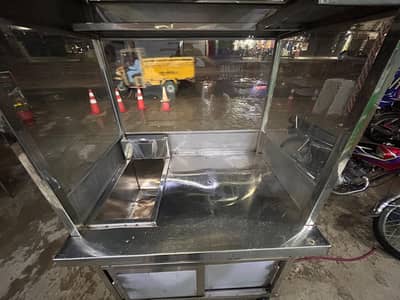 Stainless Steel Fryer Fries Samosa Counter With Burner