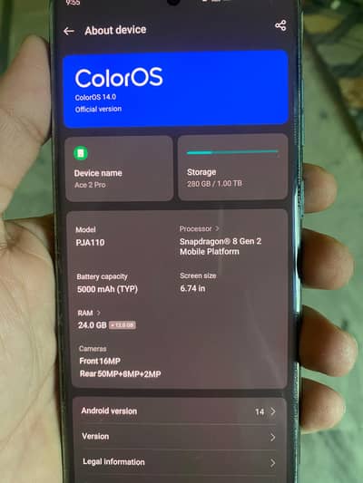 1plus Ace 2pro PTA APPROVED 1TB 24+8 Ram