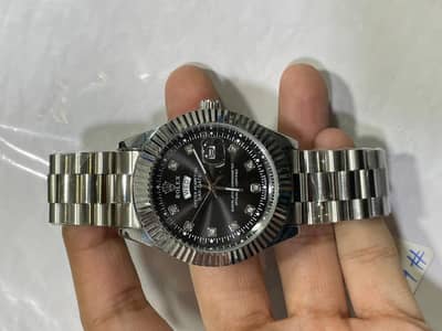 Rolex Oyster Perpetual Day-Date – Stainless Steel with Diamond Markers