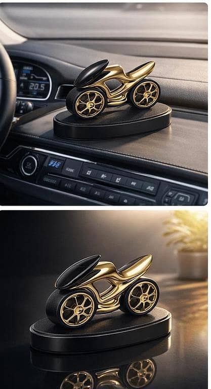 Solar Powered Dynamic Locomotive Car Air Freshener Ornament – Rotating Wheel Dashboard Perfume Decoration