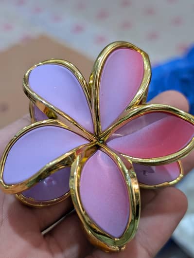 Premium Plumeria Flower Hair Claw Clip - Purple & Pink Gradient