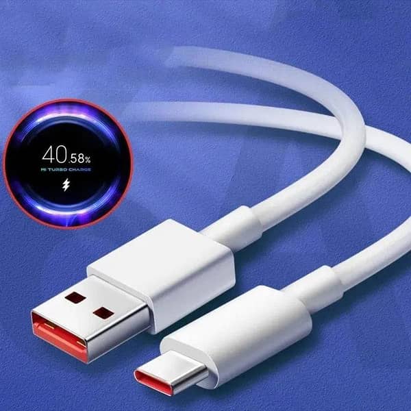 Original Xiaomi Mi 6A Turbo Charger Cable 2 Meter | USB Type-A to Type-C Data Sync | 120W HyperCharge Fast Charging Cord for Mi Redmi Poco