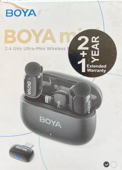 BOYA Wireless Microphone Dual Mic 2.4Ghz_Like New