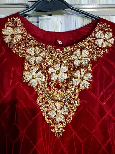 3 piece chiffon girls plazo suit red color