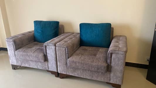 Modern Velvet Sofa Set (5-Seater) with HOID Coffee Table