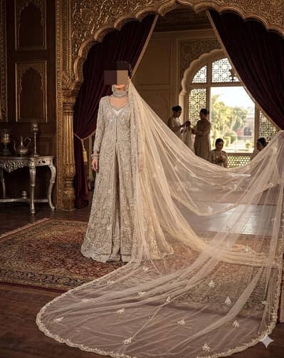 Bridal maxi|Walima Dress|Wedding Dress |Bridal Dress |Long tail maxi