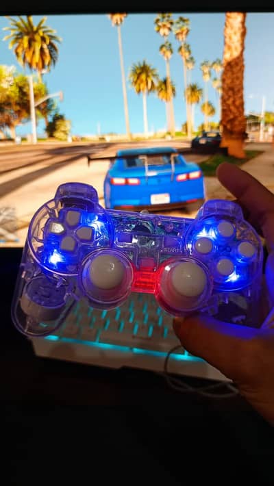 RGB Transparent Gaming Controller with Vibration | PC Gamepad
