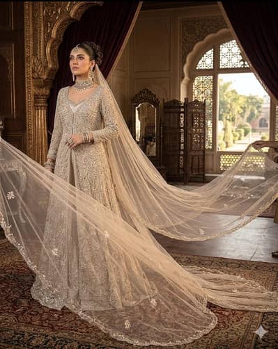 Bridal maxi|Walima Dress|Wedding Dress |Bridal Dress |Long tail maxi