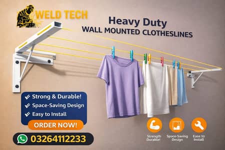 Wall Mounted Clothes Drying Stand | کپڑے سکھانے کا اسٹینڈ