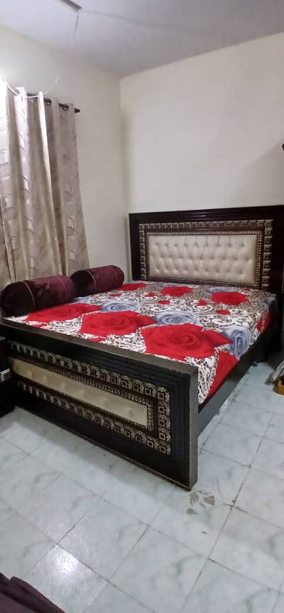 Solid wood,bed set, 4 pc, bed , side tables, dressing table, wardrob