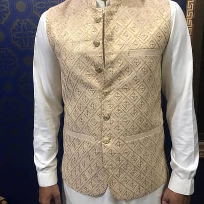 Waistcoat Medium Golden Tila Work