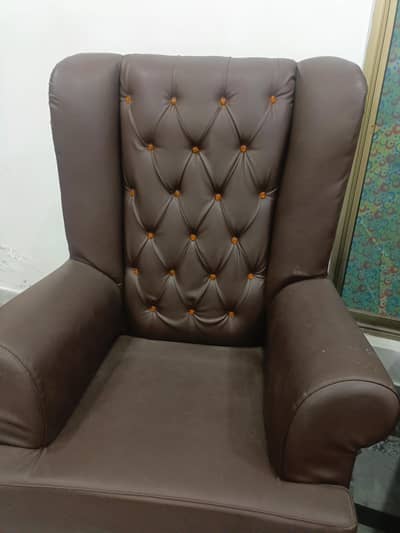 Pair off 2 large crowns sofa type chair