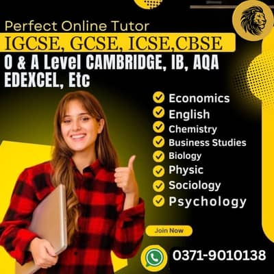 Home Tutor, Online Tutor,O/A level,IGCSE,Bio,Math,Home tution, Account