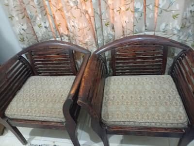 two seaters wooden sofa