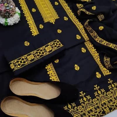 Black Gold Embroidered