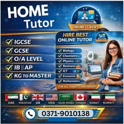 Home Tutor, Online Tutor,O/A level,IGCSE,Bio,Math,Home tution, Account