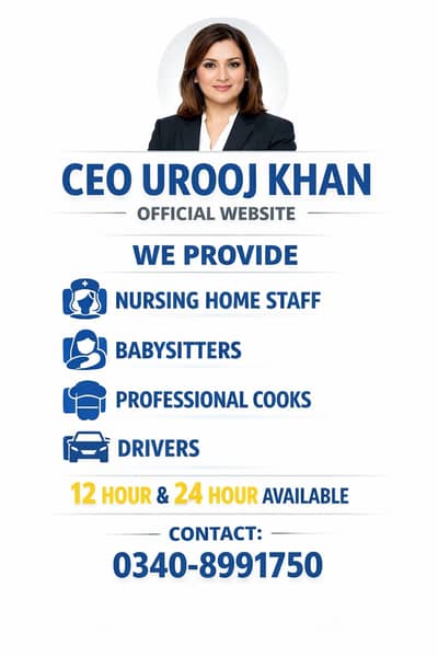 House Maid, Babysitter, Patient Care, Nanny, Nurse, Driver, Chef, Coo