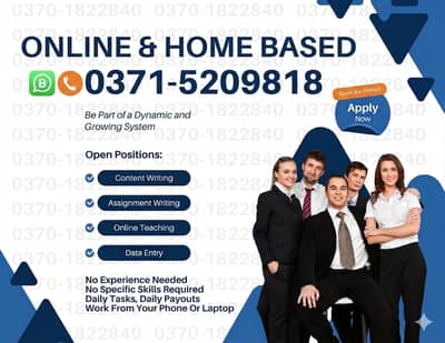 Online Jobs, Assignment Writing, Data Entry, Typing job, Part Time Job