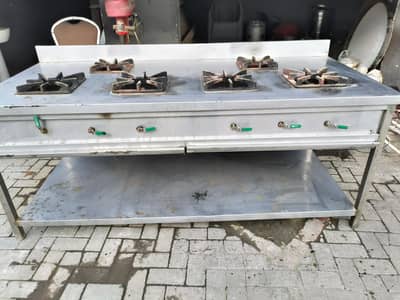 6 Burner Stainless steel Karahi/Desi Chulha, Stove