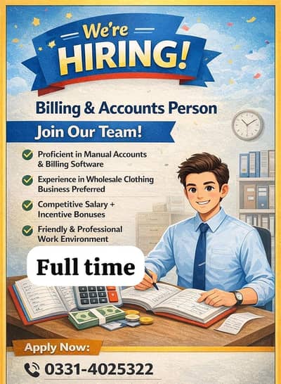 Accountant requiered. billing software and manual accounts