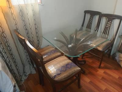 Dinning Table For 4 Persons Thick Glass