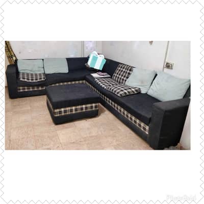 moving out sale L shape sofa with 8 cushions and box