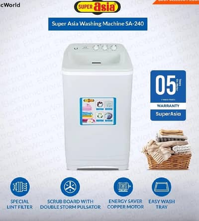 Super Asia Washing machine Brand New ( SA-240 )  BoX Pack