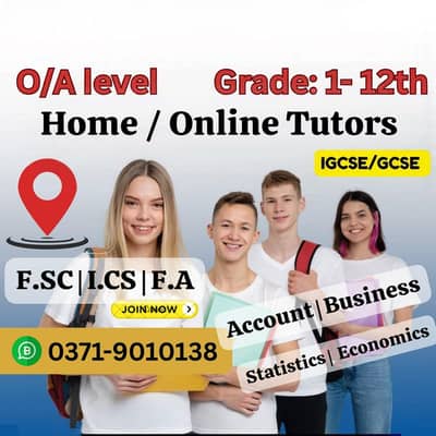 Home Tutor, Online Tutor,O/A level,IGCSE,Bio,Math,Home tution, Account