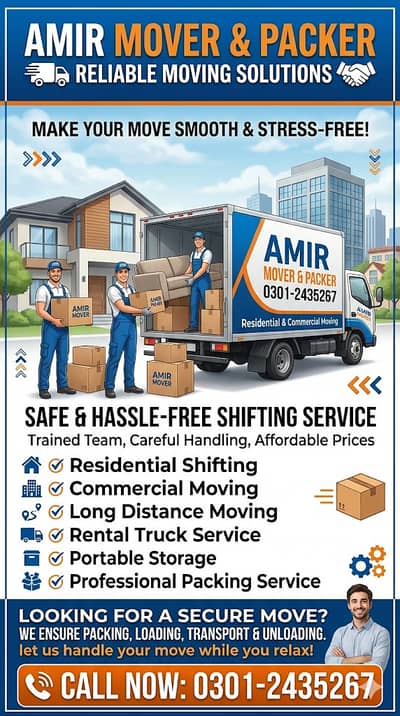 Goods transport | house shifting | Mover and packers Safe & Reliable