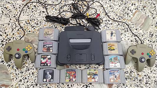 Nintendo 64 uk console alongwith 10 cartridges complet