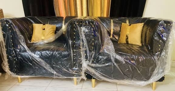 Sofa Set | 5 seater | Black Velvet