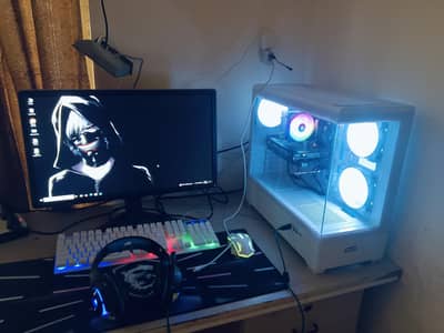gaming PC full setup with 24inch monitor