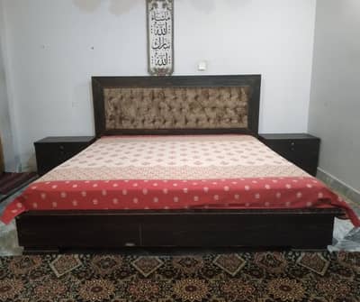 King Size Double Bed with Side Tables and Foam