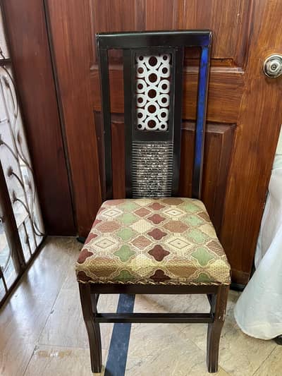 Wood dining table with 6 chairs