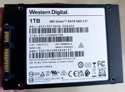 WD Green 1TB Sata SSD 94 Health Original for PC Laptop Workstation