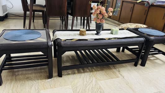 Set of 3| Table | Centre Table | Table With Glass Top | Table For Sale