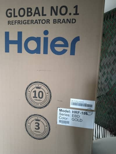 Haier Refrigerator HRF-186 EBD (GOLD) With 10 years Brand Warranty