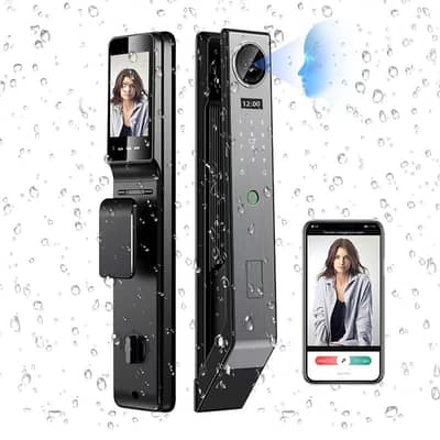 AI Face Detection Door Lock with Video Door Bell, Fully Keyless Secur