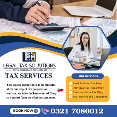 Sales Tax, Income Tax Return, Tax Consultant, FBR, Tax Filer, NTN,SECP