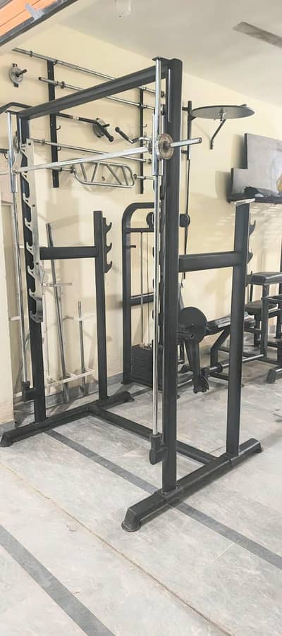 Smith machine squat rack functional trainer ab coaster leg curler curl