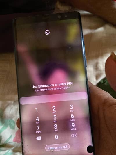 Samsung not 8 by with box and charger panel touta gya hy but work krta