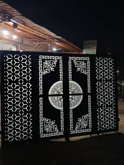 Brand New CNC Gate 7×10 | 12 Gauge Sheet |16 Gauge Frame | Fiber Back